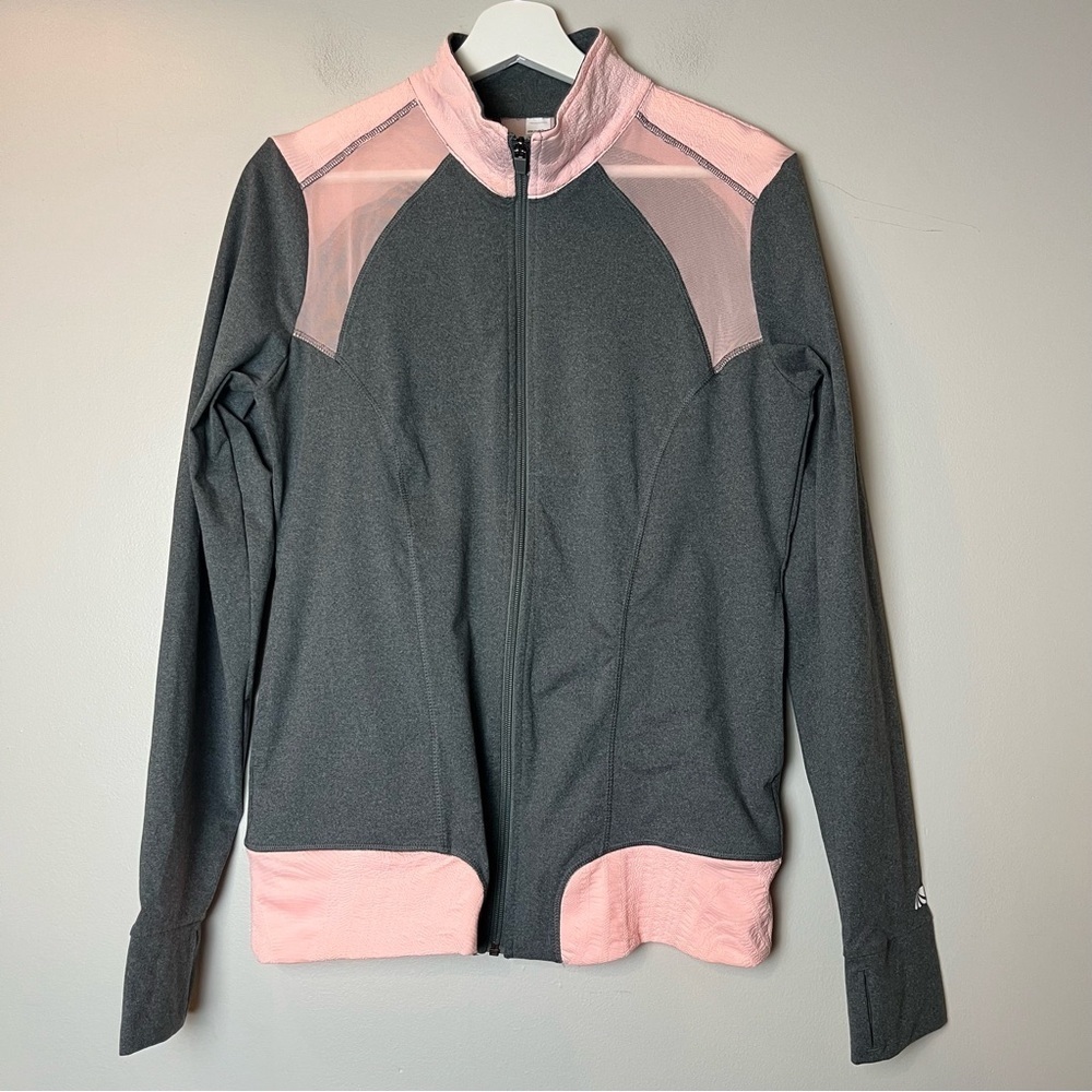 Marika Zip Up Gray and Pink Mesh Jacket‎ Medium